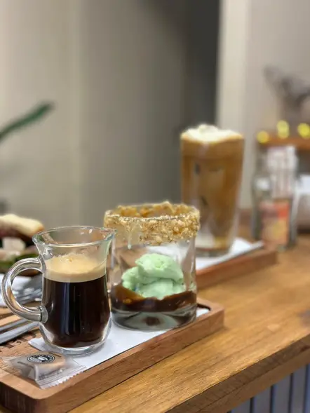 Affogato de pistacho